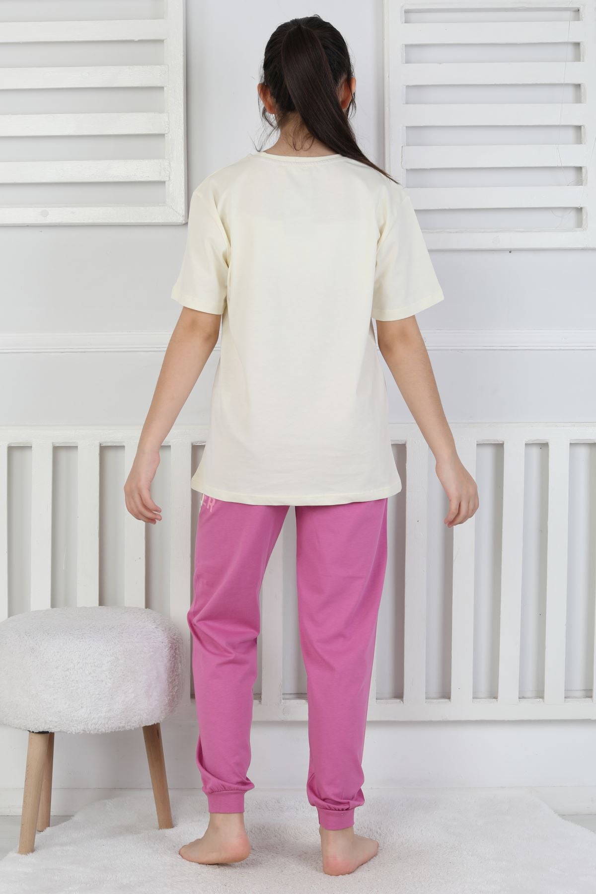 Dreamer Kalp Baskılı Kız Çocuk Pijama Takımı