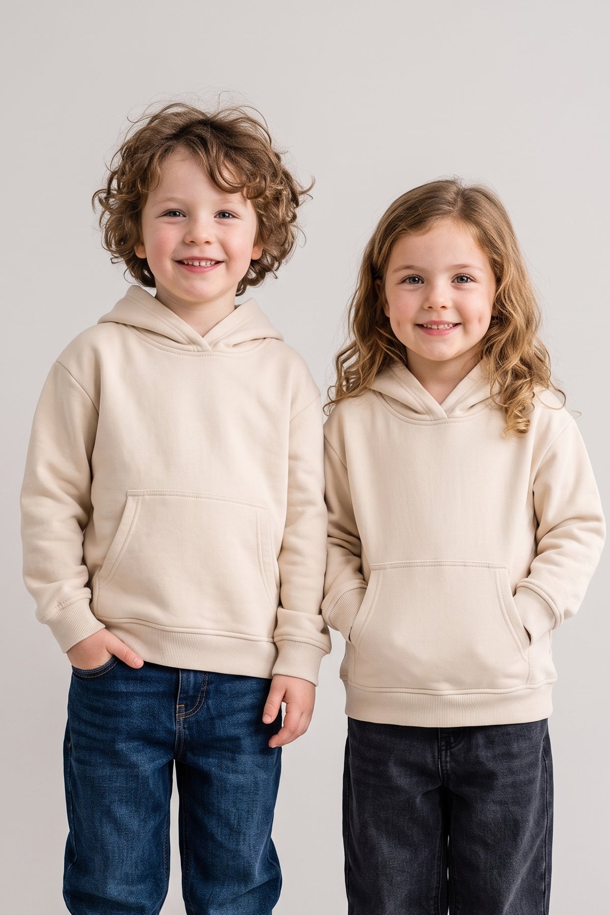 Basic Kapüşonlu Şardonlu Kanguru Cep Detaylı Çocuk Sweatshirt 3-12 Yaş