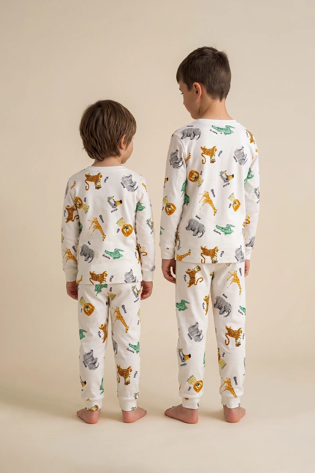 Erkek Çocuk %100 Pamuk Süprem Kumaş Uzun Kollu Mevsimlik Pijama Takımı