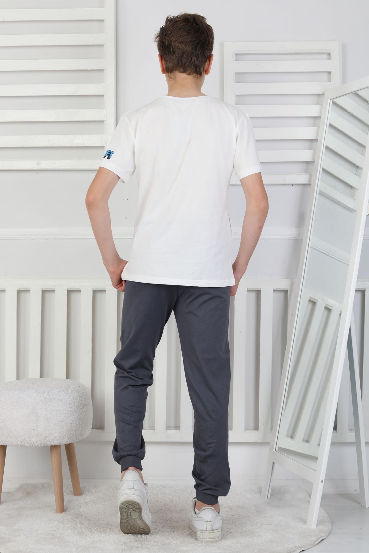 Explore Create Desenli Erkek Çocuk Süprem Kısa Kollu Pijama Takımı