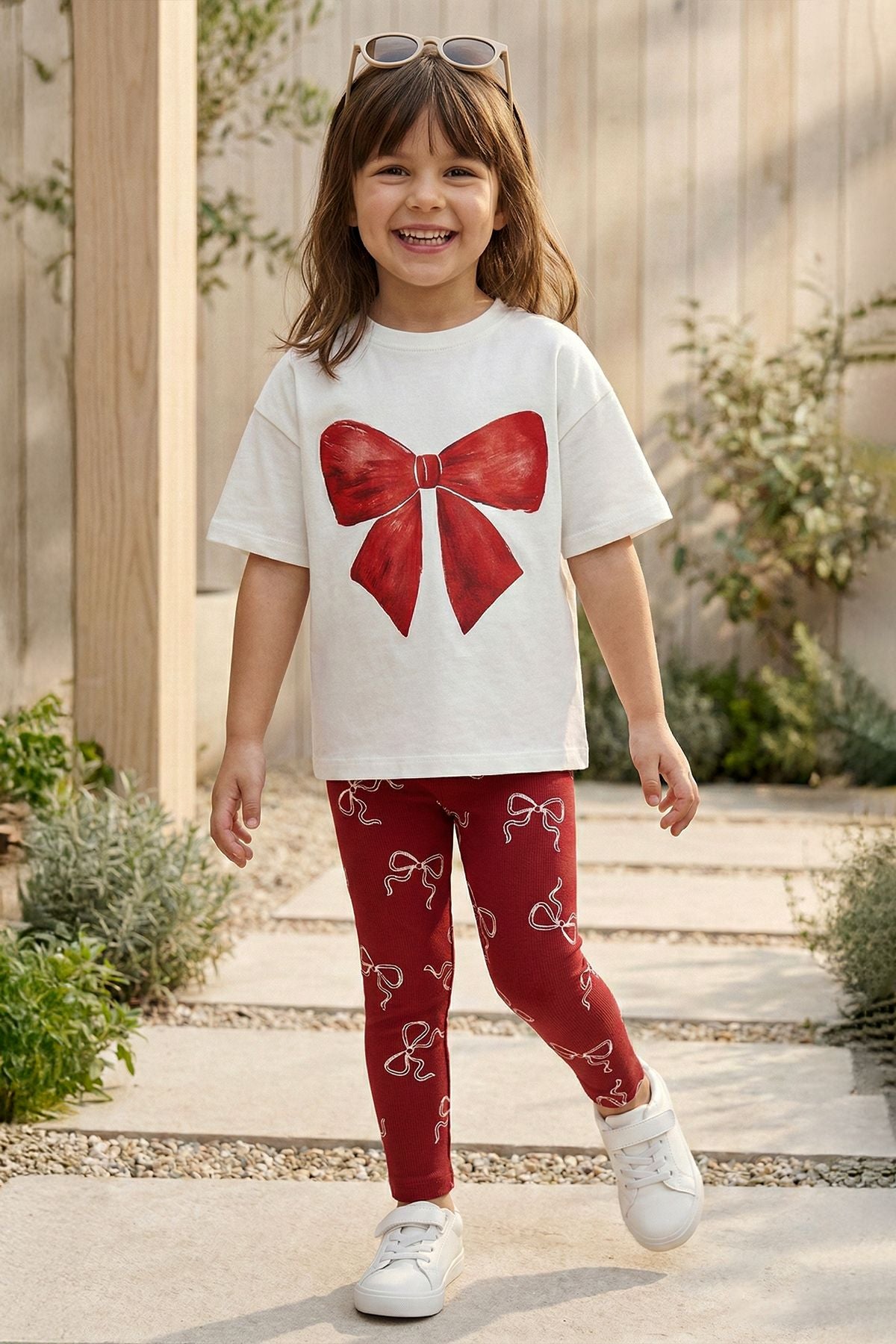 Fiyon Baskılı Kız Çocuk Tayt Takım – Fiyonk Desenli Şık Tasarım