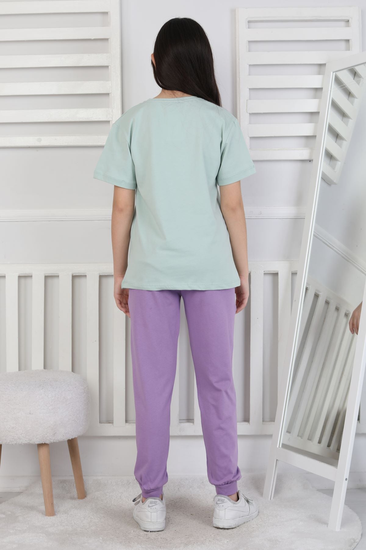 Friends are Forewer Yazılı Kısa Kollu Kız Çocuk Pijama Takımı