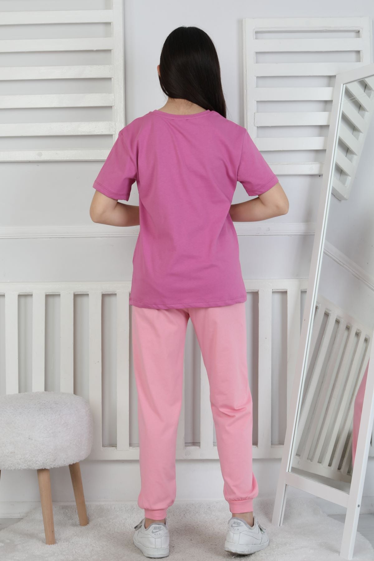 Friends are Forewer Yazılı Kısa Kollu Kız Çocuk Pijama Takımı