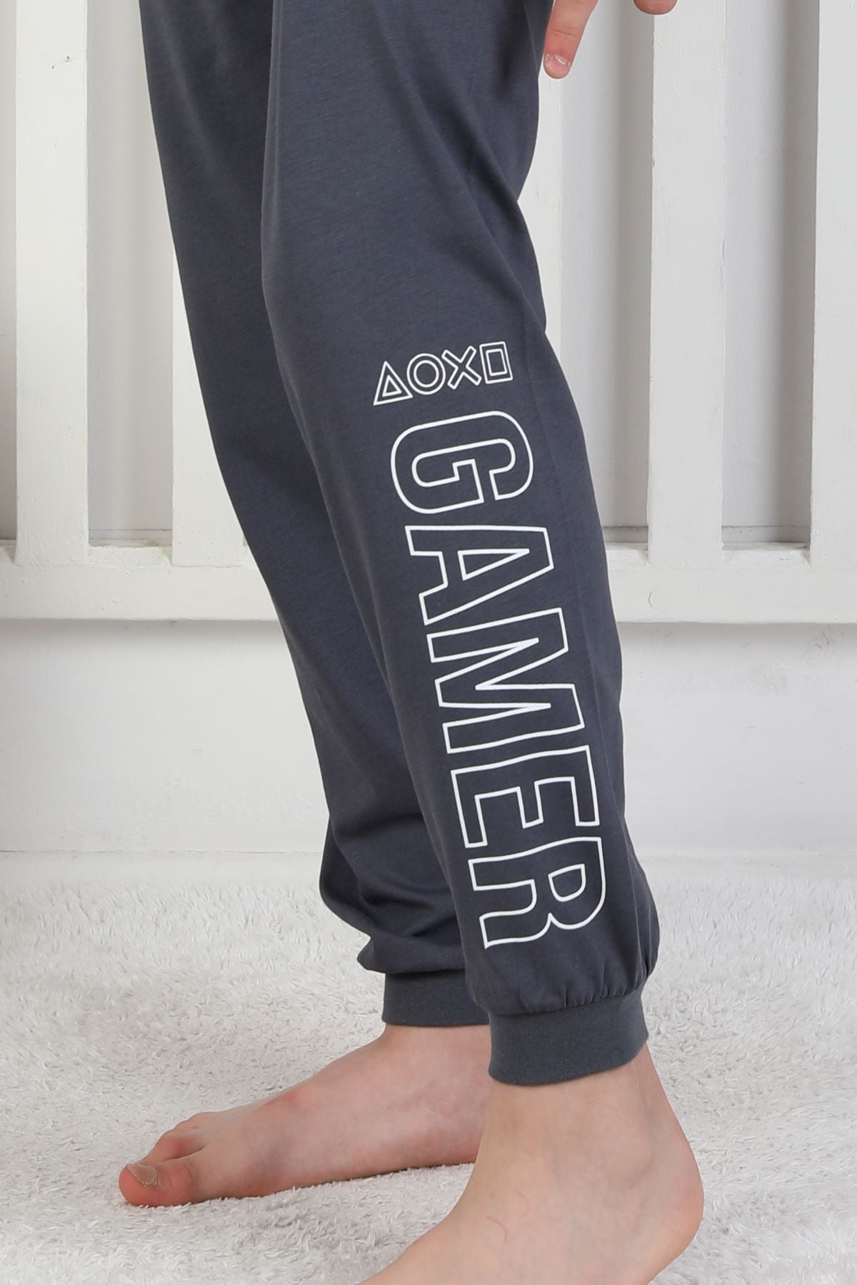 Gamer Console Desenli Kısa Kollu Erkek Çocuk Pijama Takımı