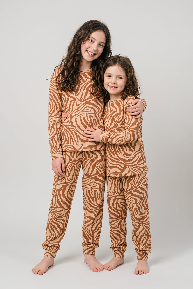 Kaplan Desenli Kız Çocuk Pijama Takımı