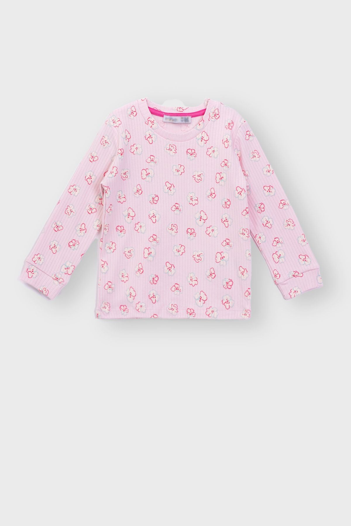 Kalp Desenli %100 Pamuk Kız Çocuk Pijama Takımı