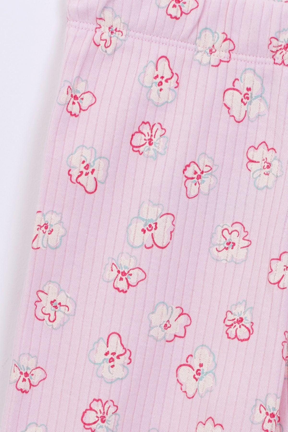 Kalp Desenli %100 Pamuk Kız Çocuk Pijama Takımı