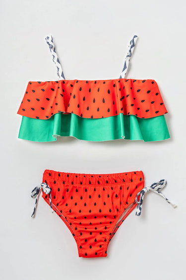 Karpuz Desenli kız Çocuk Mayo-Bikini Takımı