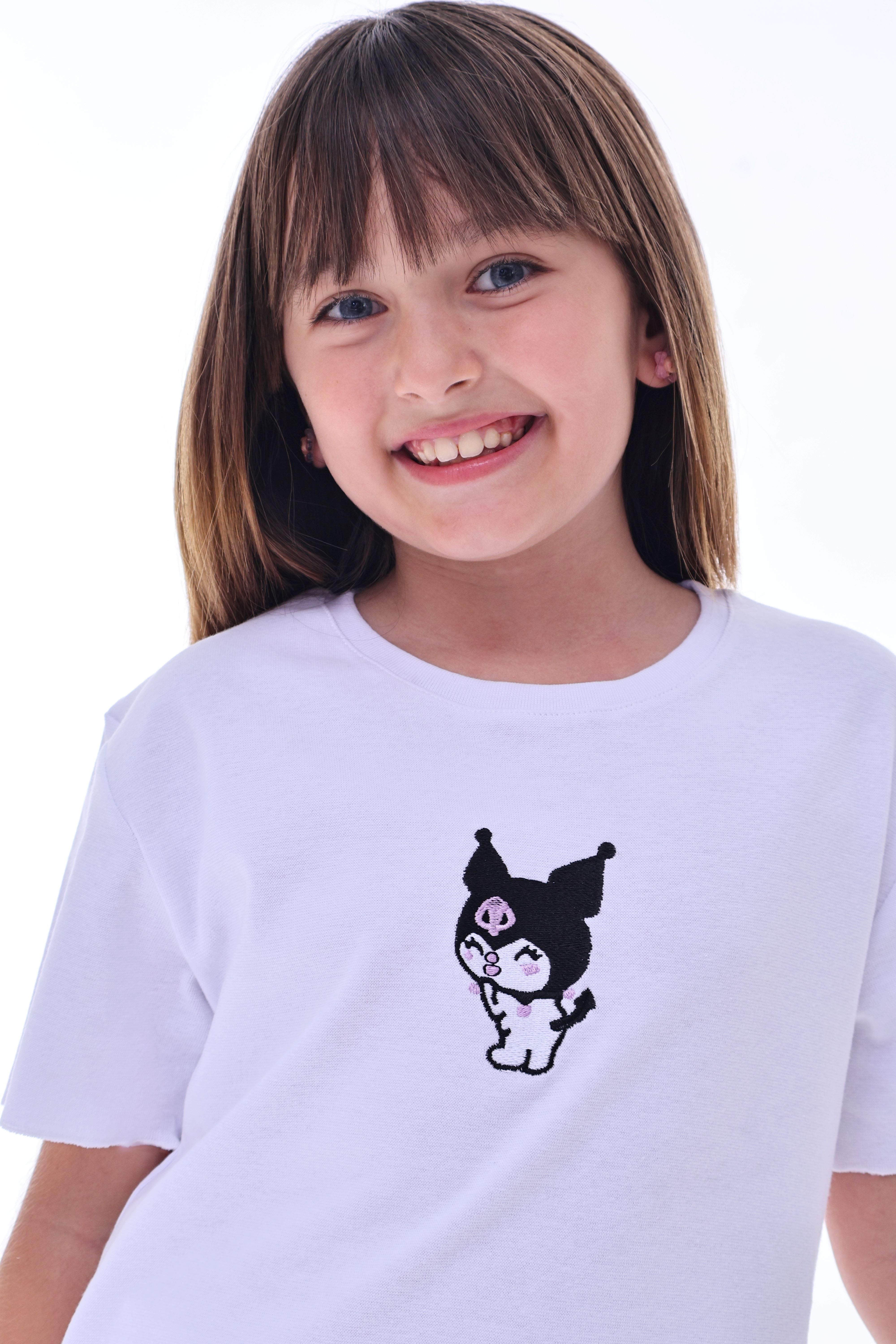 Ribana Beybi Overlok Detaylı Kuromi Nakışlı Alt-Üst Takım