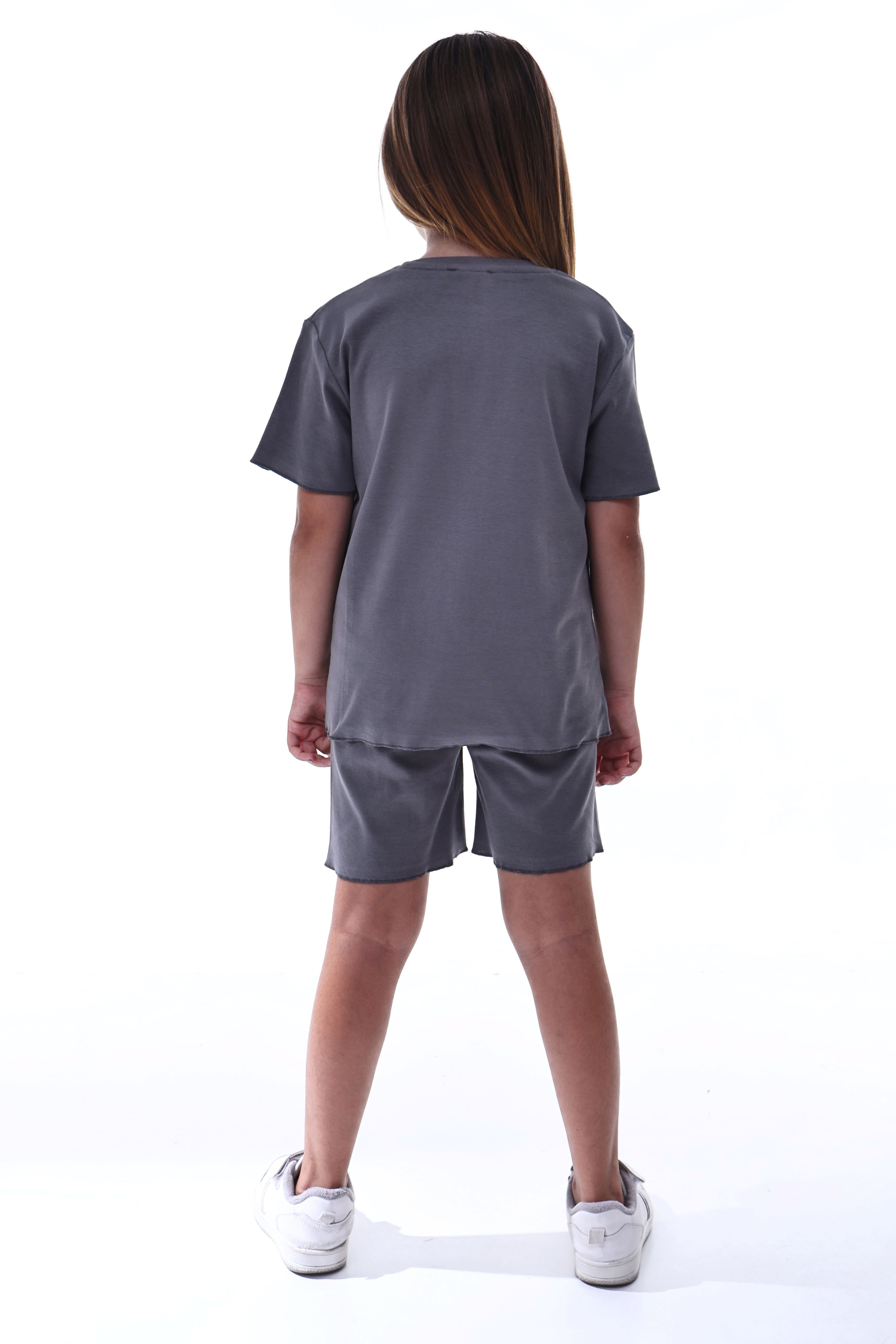 Ribana Beybi Overlok Detaylı Kuromi Nakışlı Alt-Üst Takım