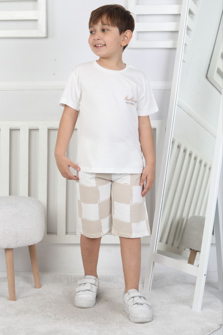 Skate Out Baskılı Erkek Çocuk Şort Takımı