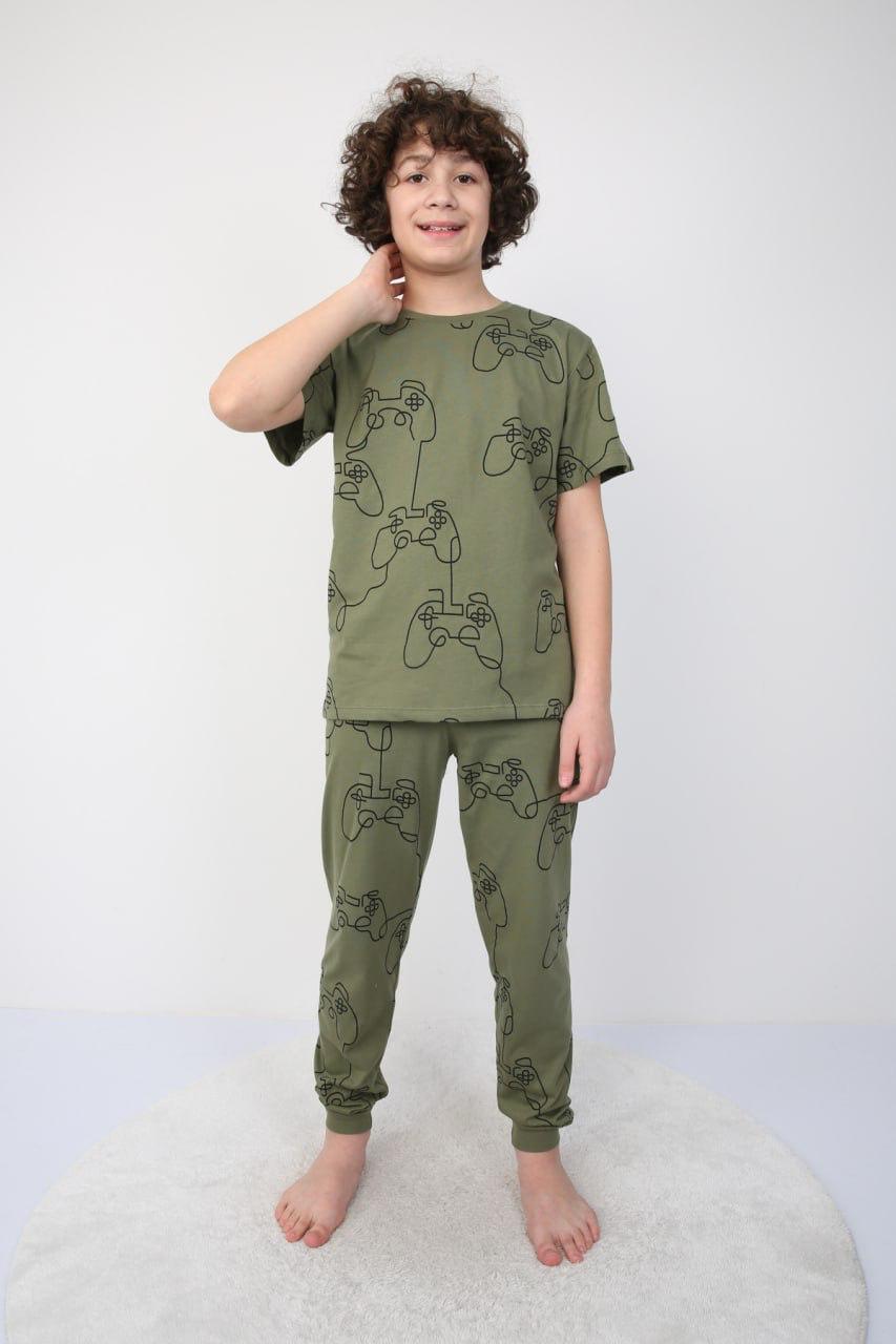 Kısakollu Play Console Desenli Erkek Çocuk Pijama Takımı (ALT-ÜST)