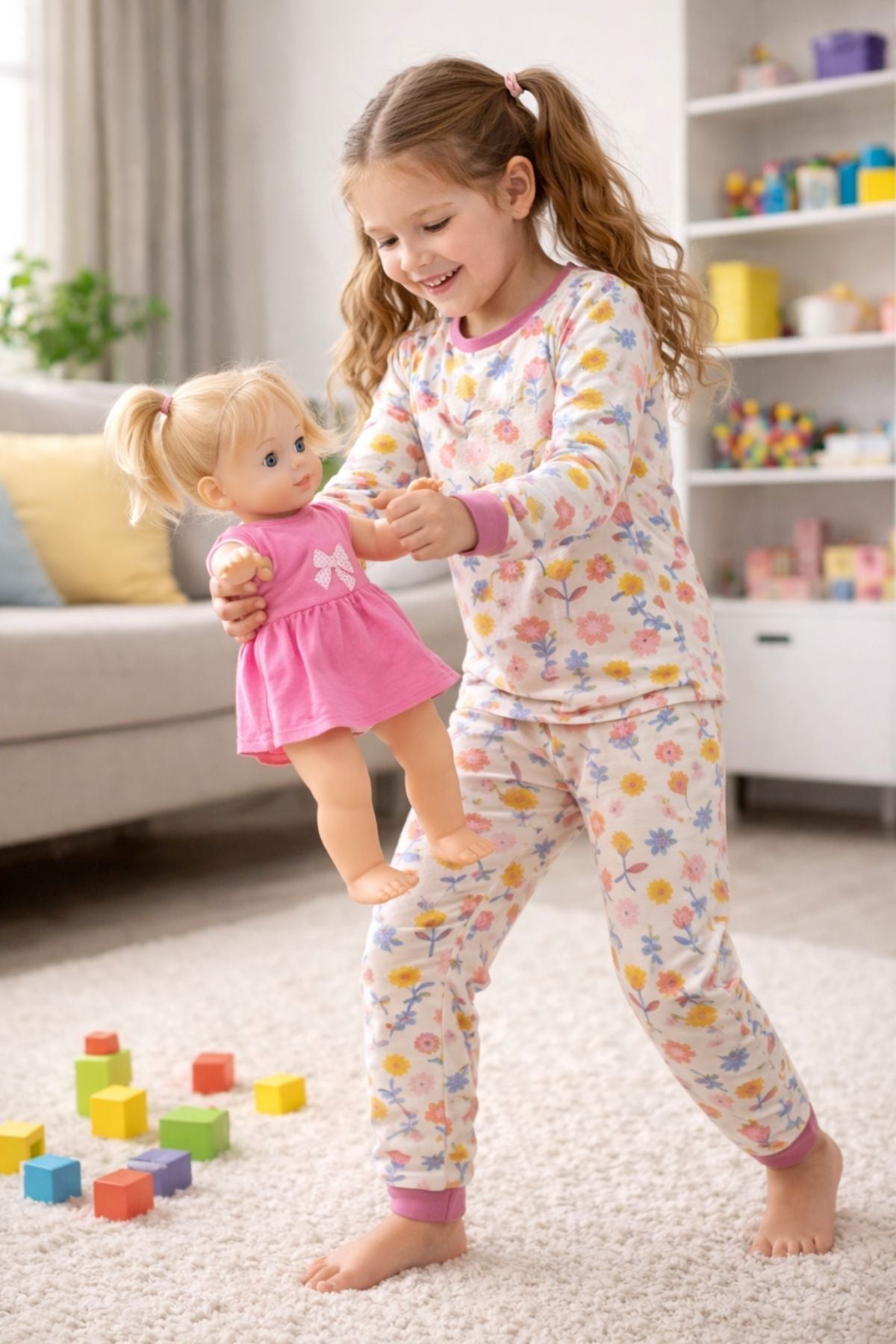 Kız Çocuk Flower Desenli 8 - 13 Yaş Pijama Takımı