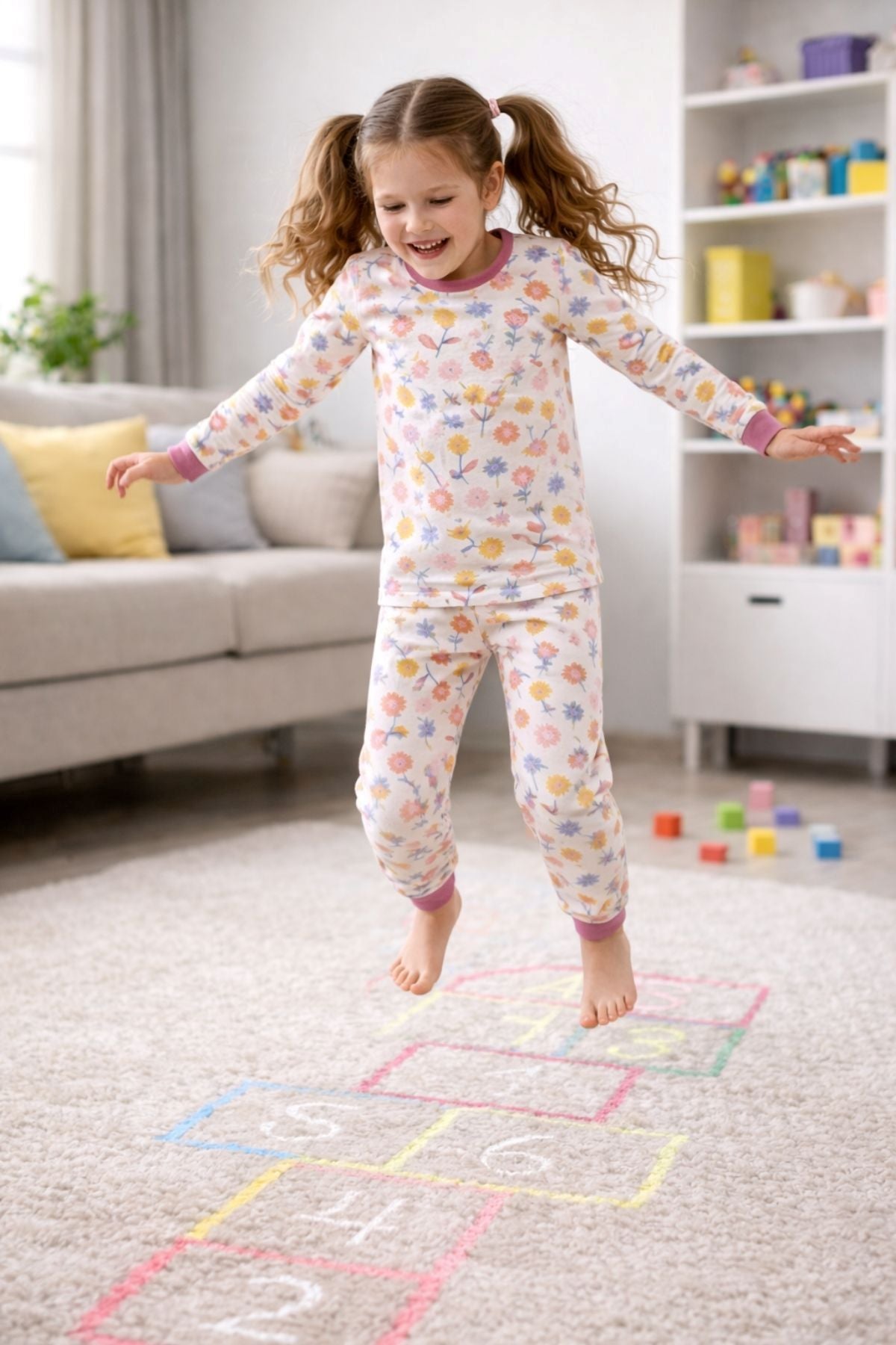 Kız Çocuk Flower Desenli 8 - 13 Yaş Pijama Takımı