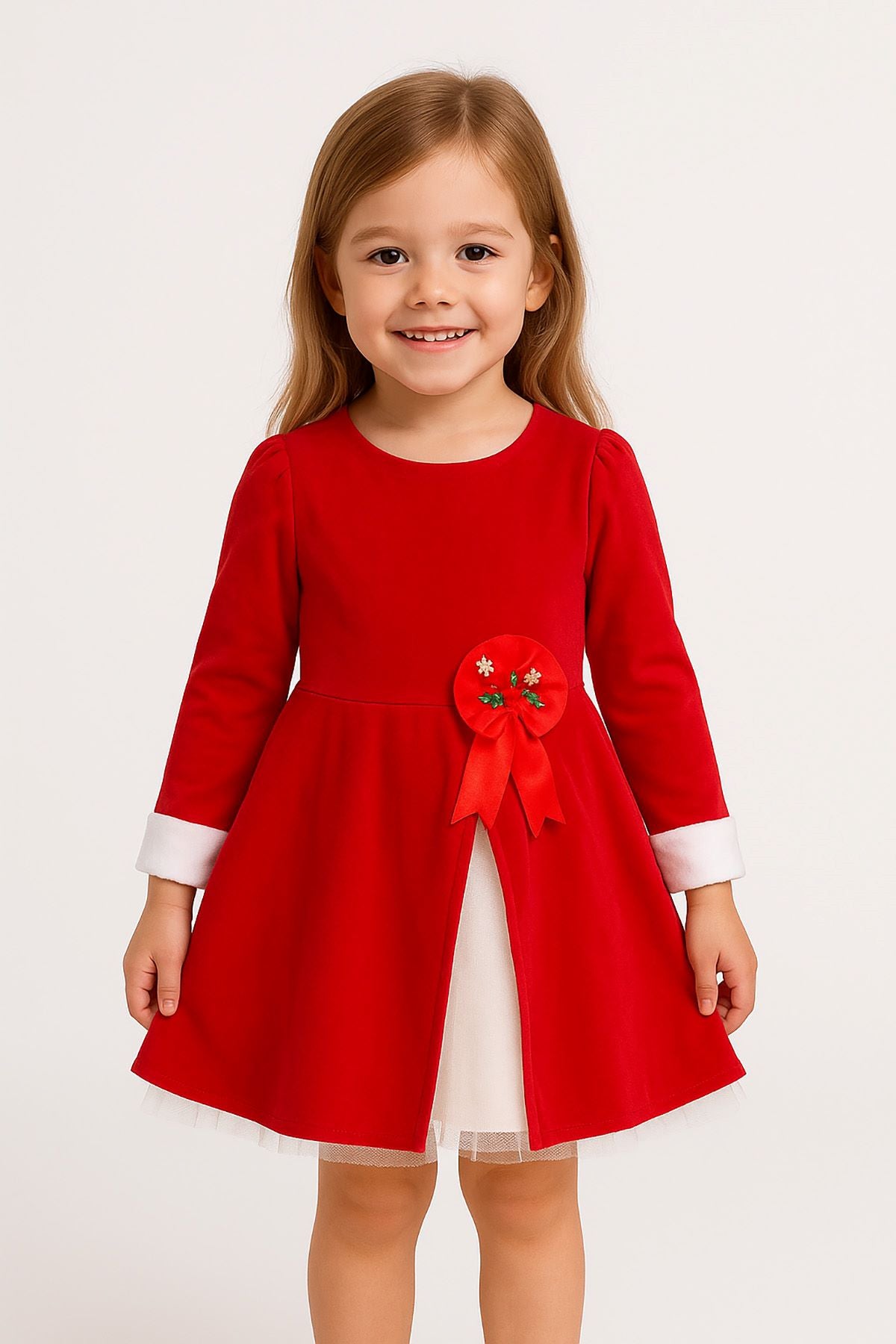 Kız Çocuk Kurdele Süslü Tüllü Elbise