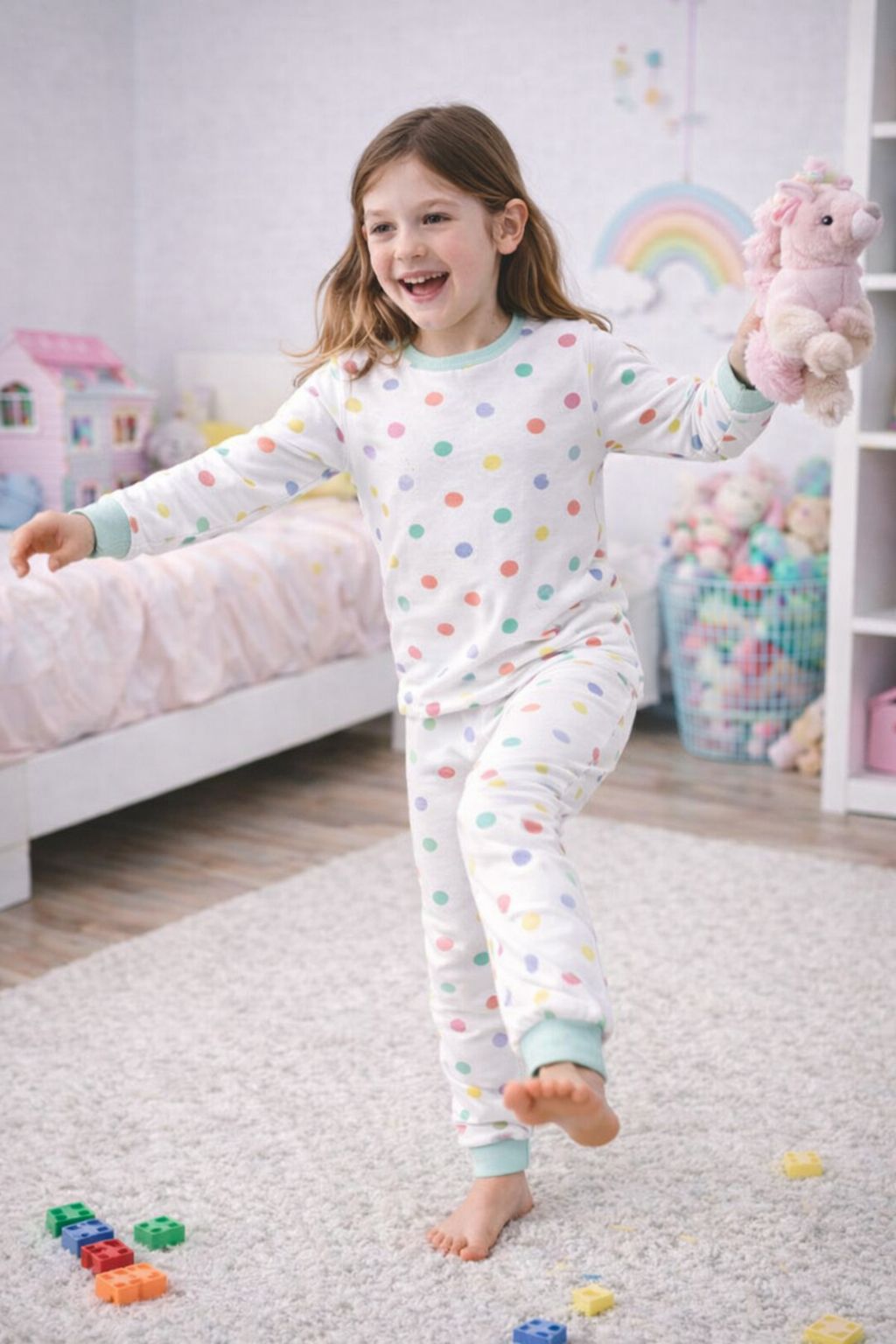 Kız Çocuk Renk Paleti Desenli 8 - 13 Yaş Pijama Takımı