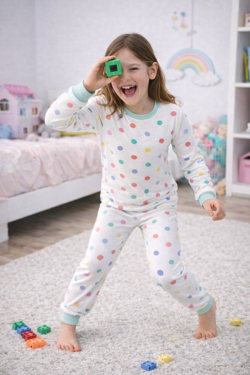 Kız Çocuk Renk Paleti Desenli 8 - 13 Yaş Pijama Takımı