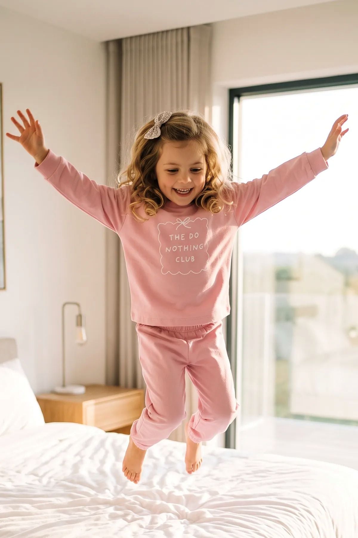 Kız Çocuk The Do Nothing Club Baskılı Uzun Kollu Pijama Takımı