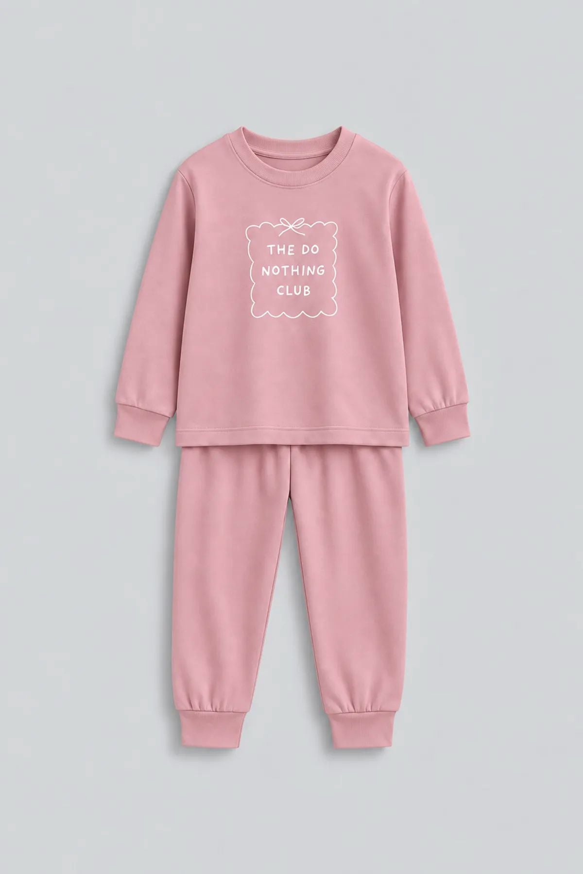 Kız Çocuk The Do Nothing Club Baskılı Uzun Kollu Pijama Takımı