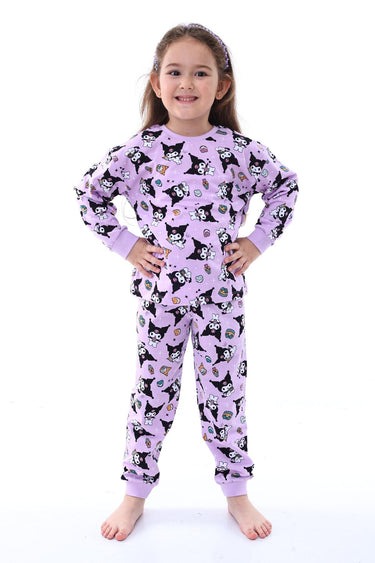 Kuromi Desenli Kız Çocuk Pijama Takımı Pembe 3-8 Yaş