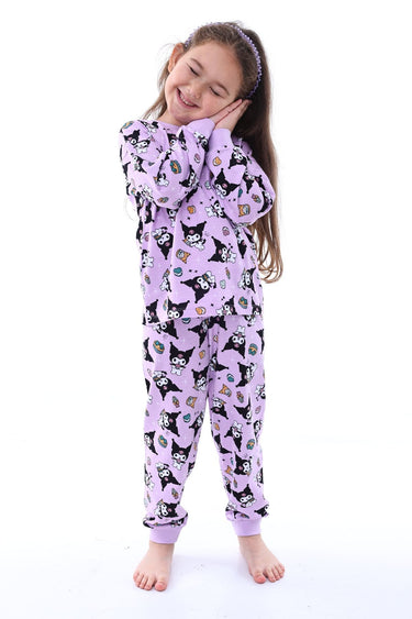 Kuromi Desenli Kız Çocuk Pijama Takımı Pembe 3-8 Yaş