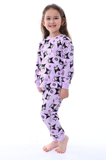 Kuromi Desenli Kız Çocuk Pijama Takımı Pembe 3-8 Yaş