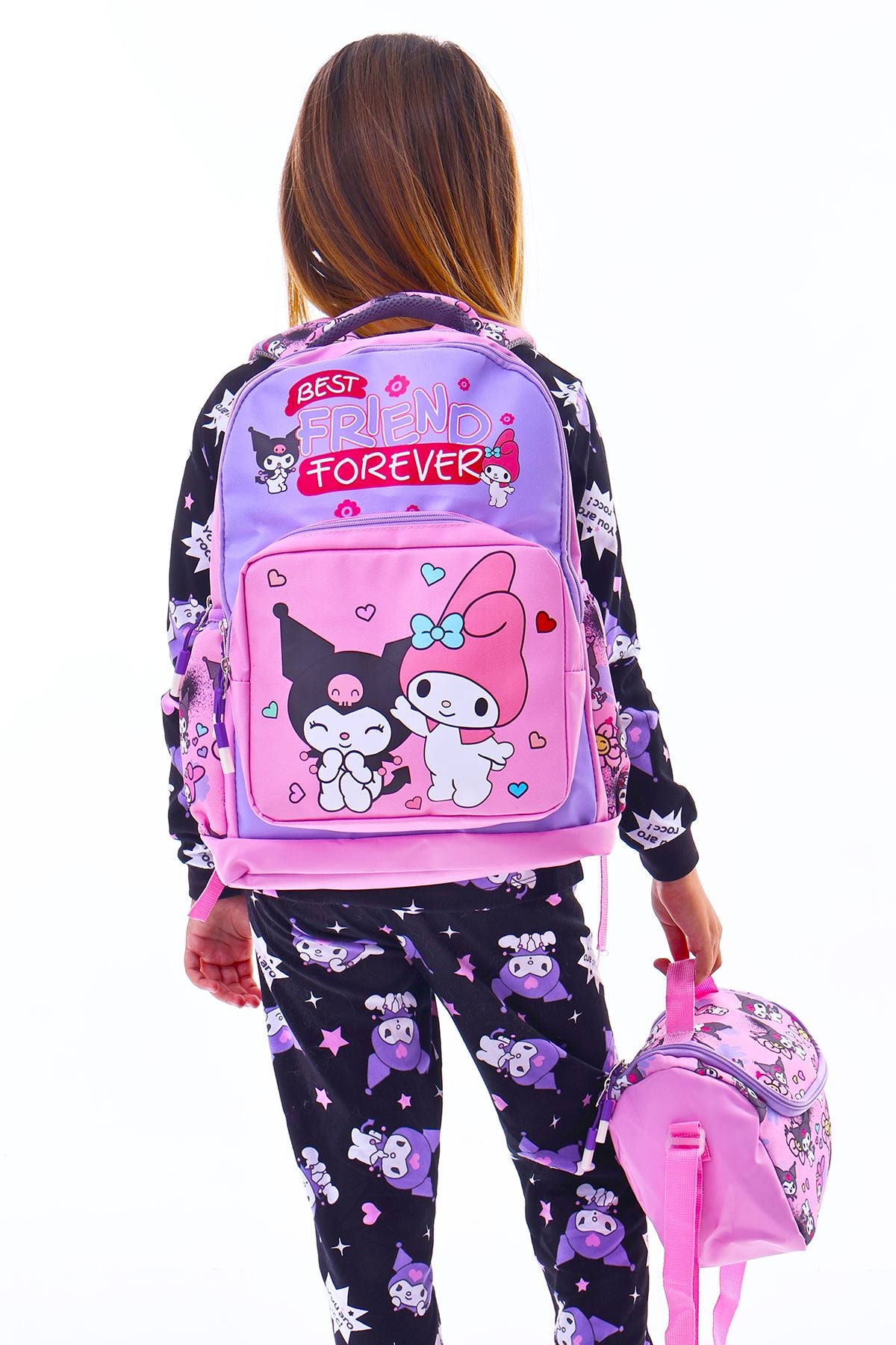 Kuromi İle Okula Dönüş Seti ( Sırt Çantası - Beslenme Çantası - Kalemlik )