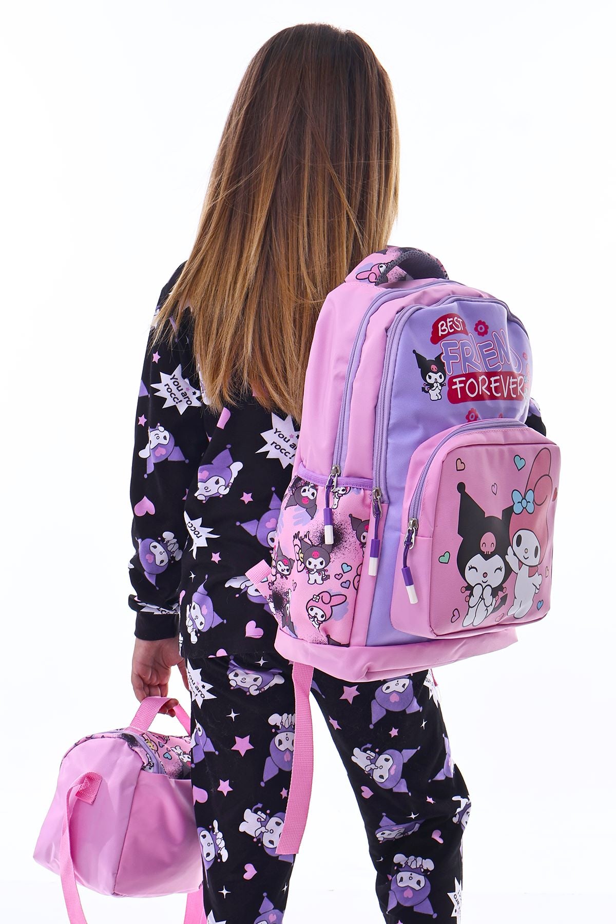 Kuromi İle Okula Dönüş Seti ( Sırt Çantası - Beslenme Çantası - Kalemlik )