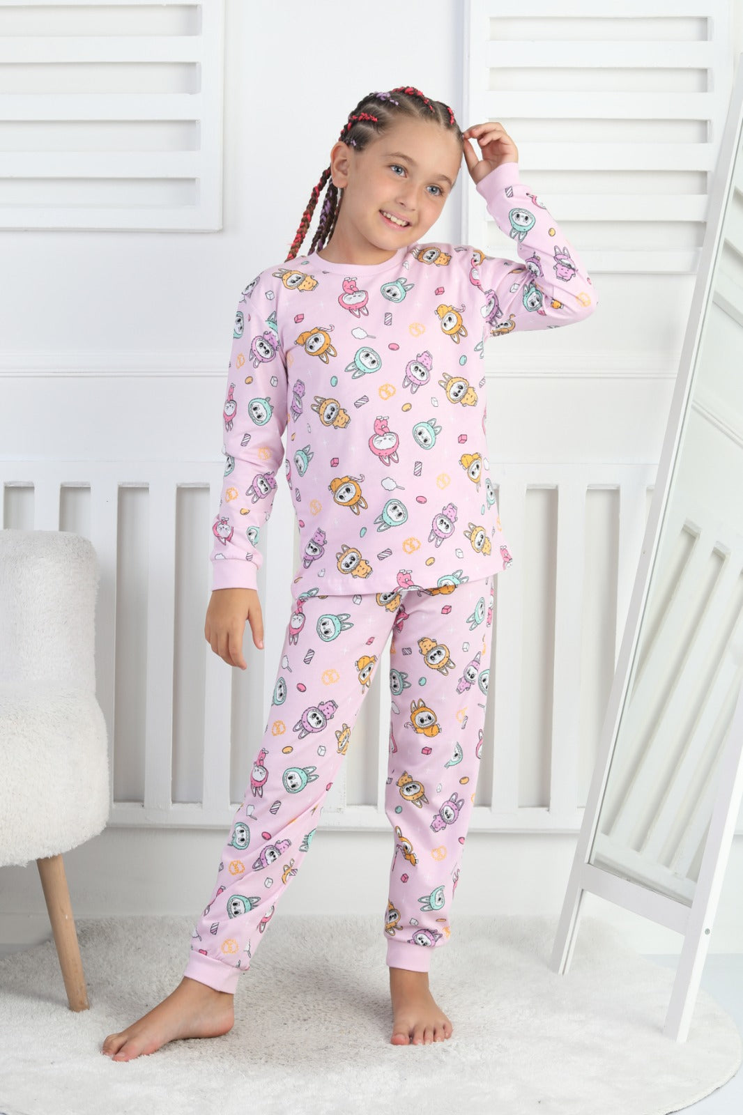 Labubu Desenli Kız Çocuk Takımı
