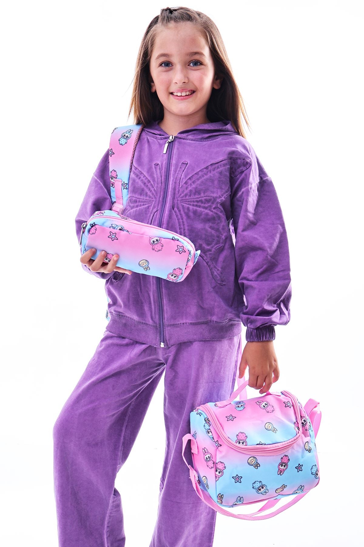 Labubu İle Okula Dönüş Seti ( Sırt Çantası - Beslenme Çantası - Kalemlik )