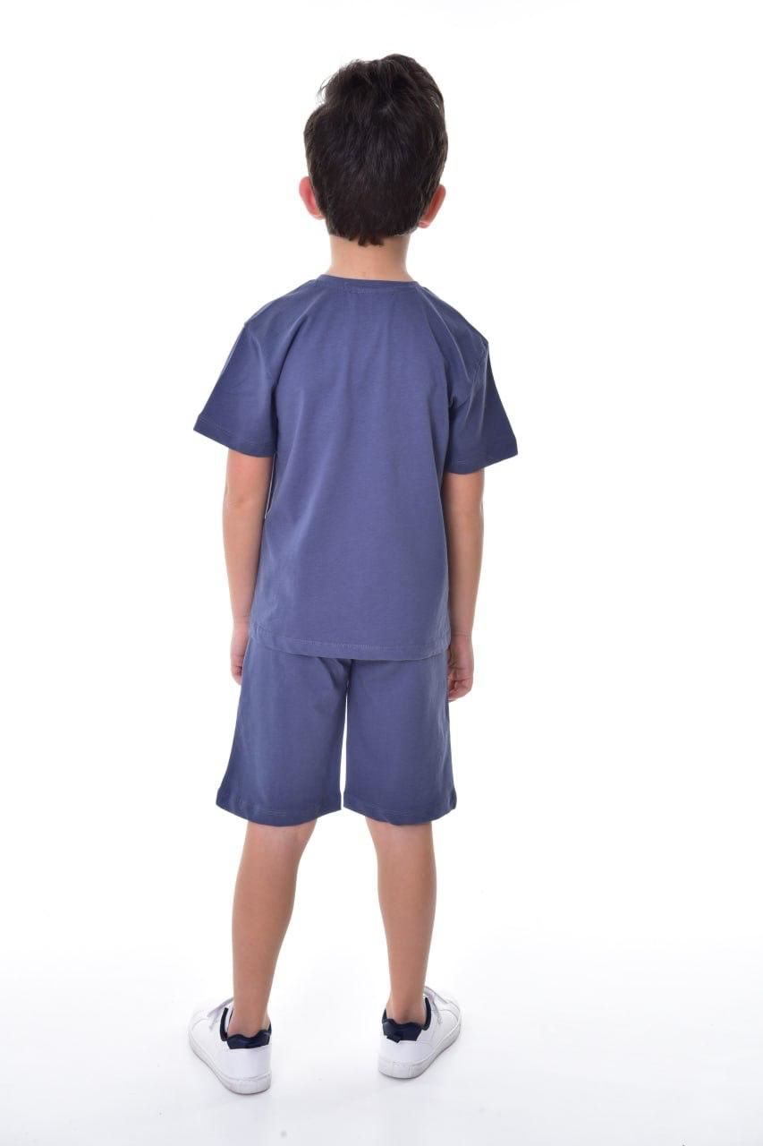 Marine Dümen Desenli Erkek Çocuk Şort Tkımı