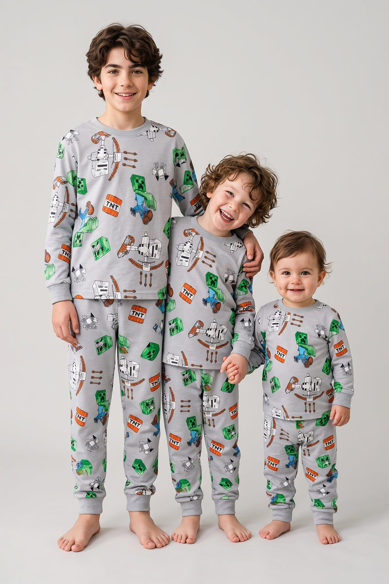 Computer Game Desenli Erkek Çocuk Pijama Takımı