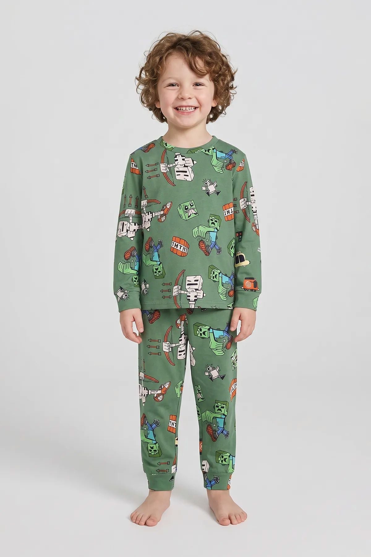 Computer Game Desenli Erkek Çocuk Pijama Takımı