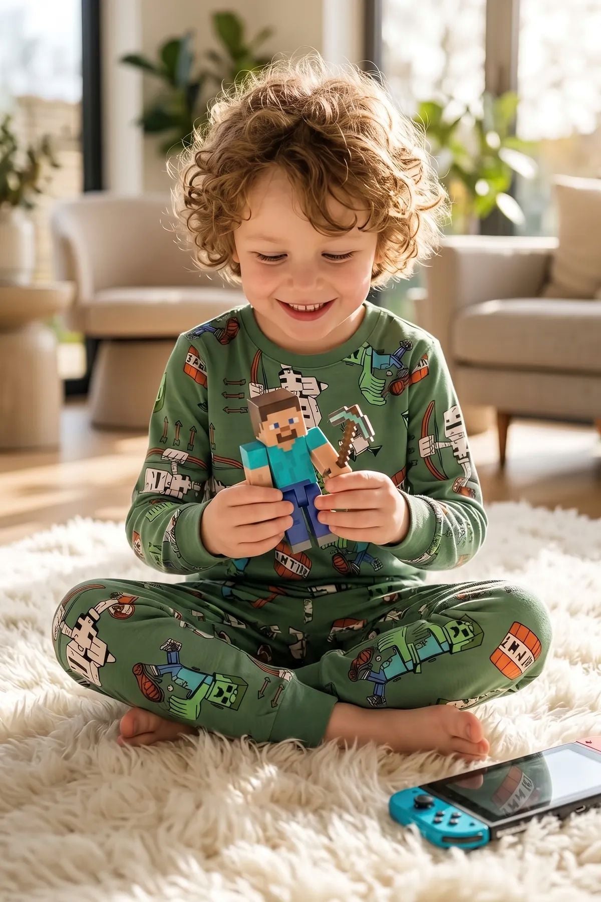 Computer Game Desenli Erkek Çocuk Pijama Takımı