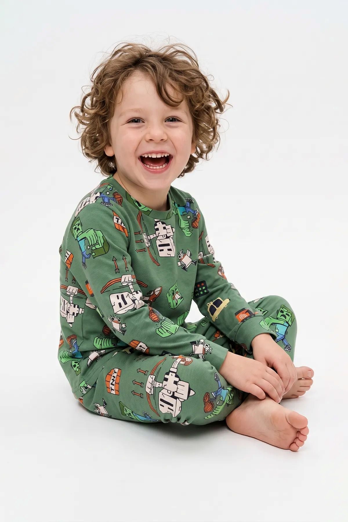Computer Game Desenli Erkek Çocuk Pijama Takımı