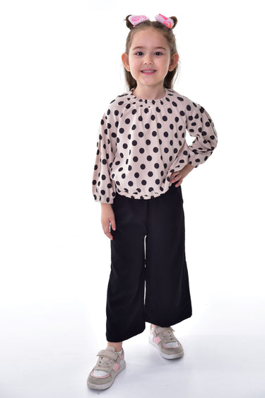 Poantiye Desenli Düşük Kol Kız Çocuk Alt-Üst Takım