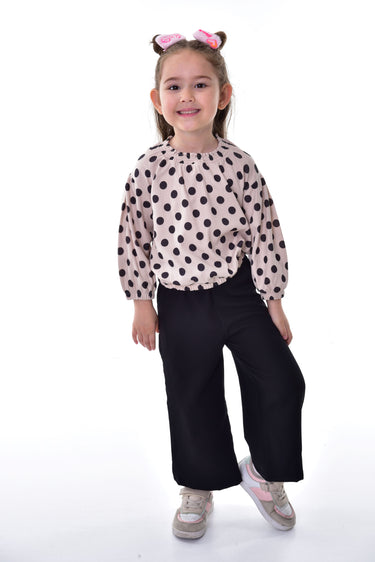 Poantiye Desenli Düşük Kol Kız Çocuk Alt-Üst Takım