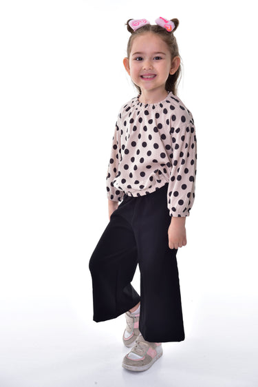 Poantiye Desenli Düşük Kol Kız Çocuk Alt-Üst Takım