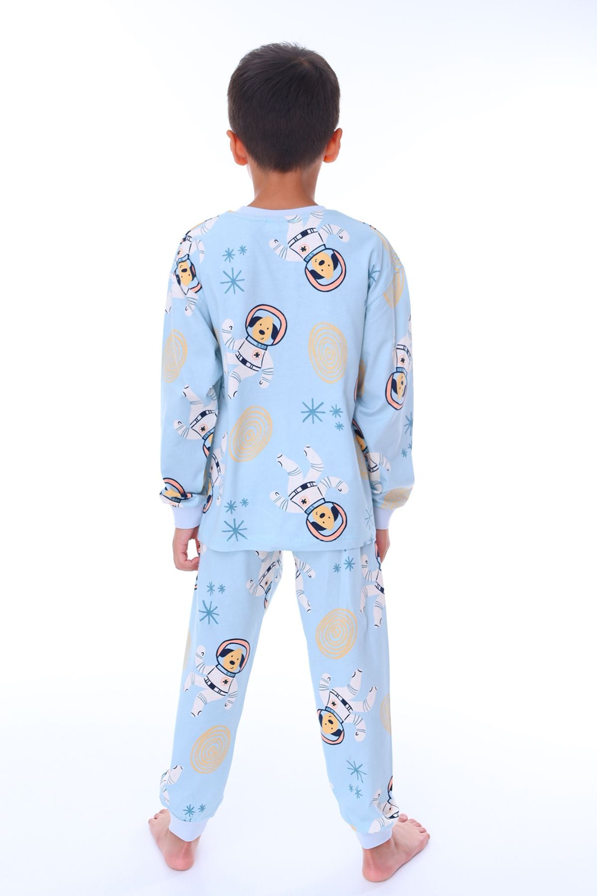 Sevimli Astronot Bobi Mavi Çocuk Pijama Takımı