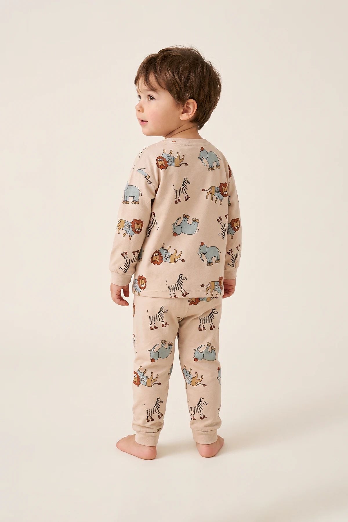 Sevimli Animal (Aslan-Zebra-Fil) Desenli Erkek Pijama Takımı