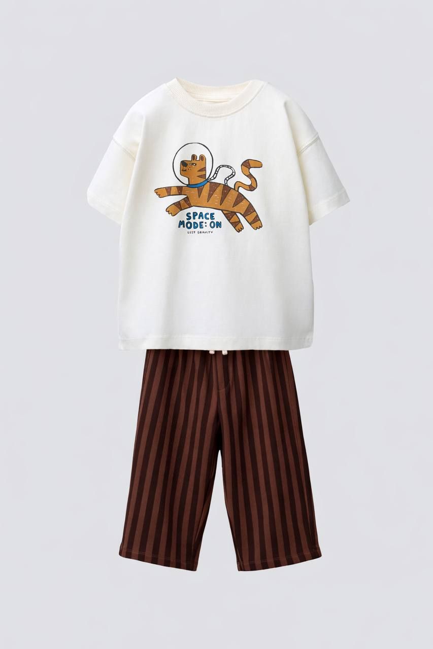 Space Mode Kaplan Baskılı Erkek Çocuk Alt Üst Takım