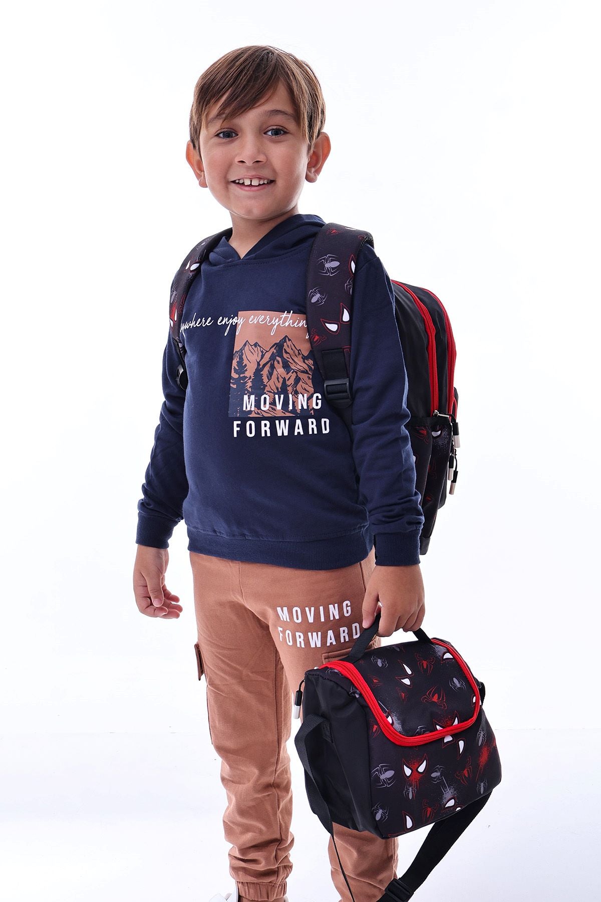 Süper Kahramanlar Temalı Erkek Çocuk Okul Çanta Seti ( Okul Çantası - Beslenme Çantası - Kalemlik )