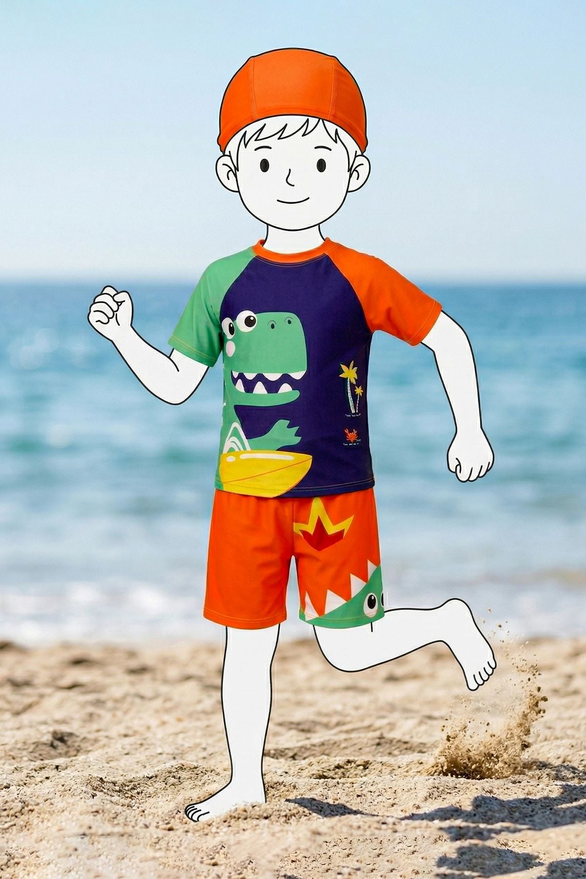 Summer Dino Boneli Erkek Çocuk Mayo Takımı