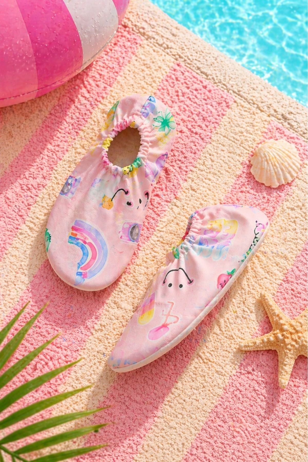 Summer Pembe Renk Kaymaz Taban Bebek - Çocuk Deniz Ayakkabısı