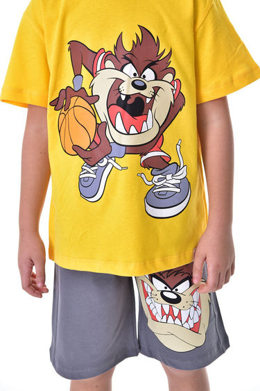 Tazmanya (Tasmanian Devil) Baskılı 2'li Şort - T-Shirt Çocuk Takım