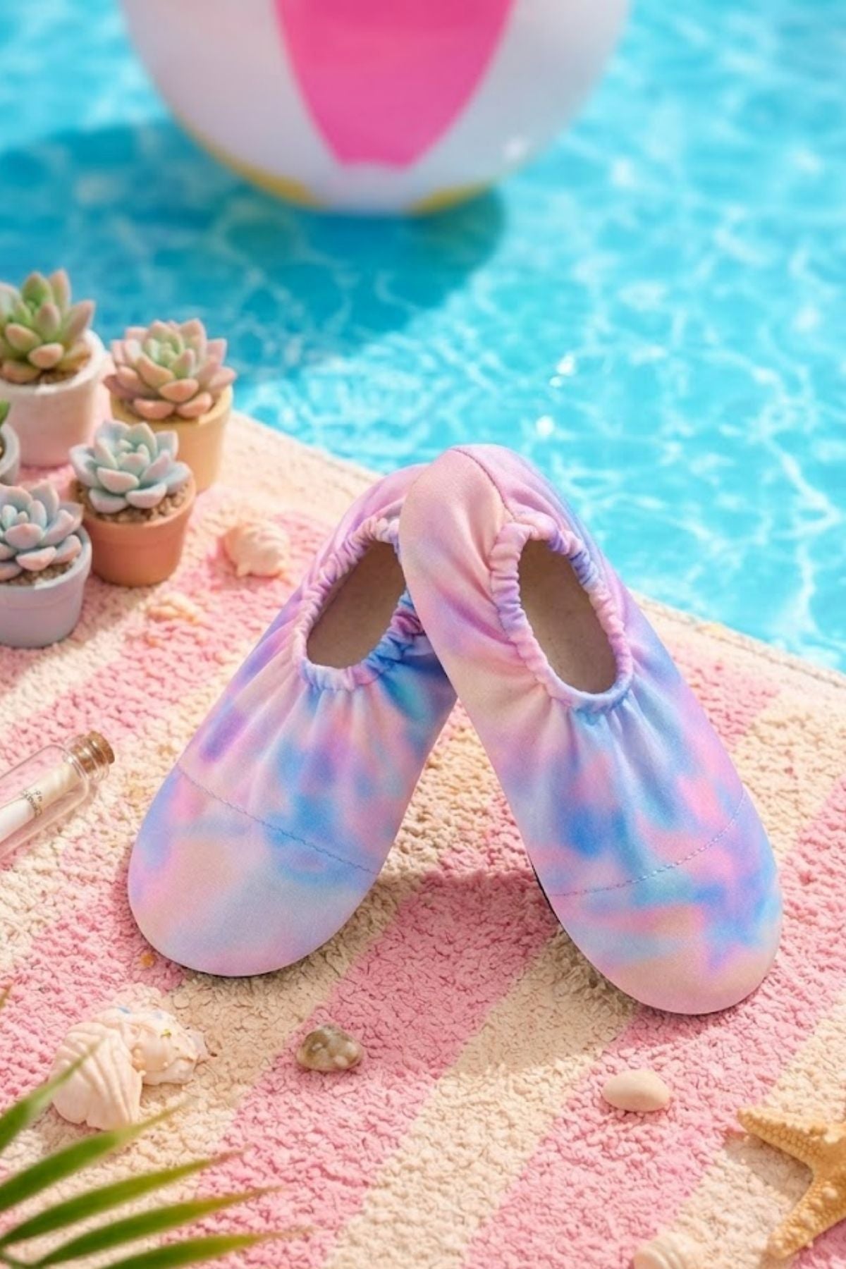 Tie - Dye Renkli Kaymaz Taban Bebek - Çocuk Deniz Ayakkabısı