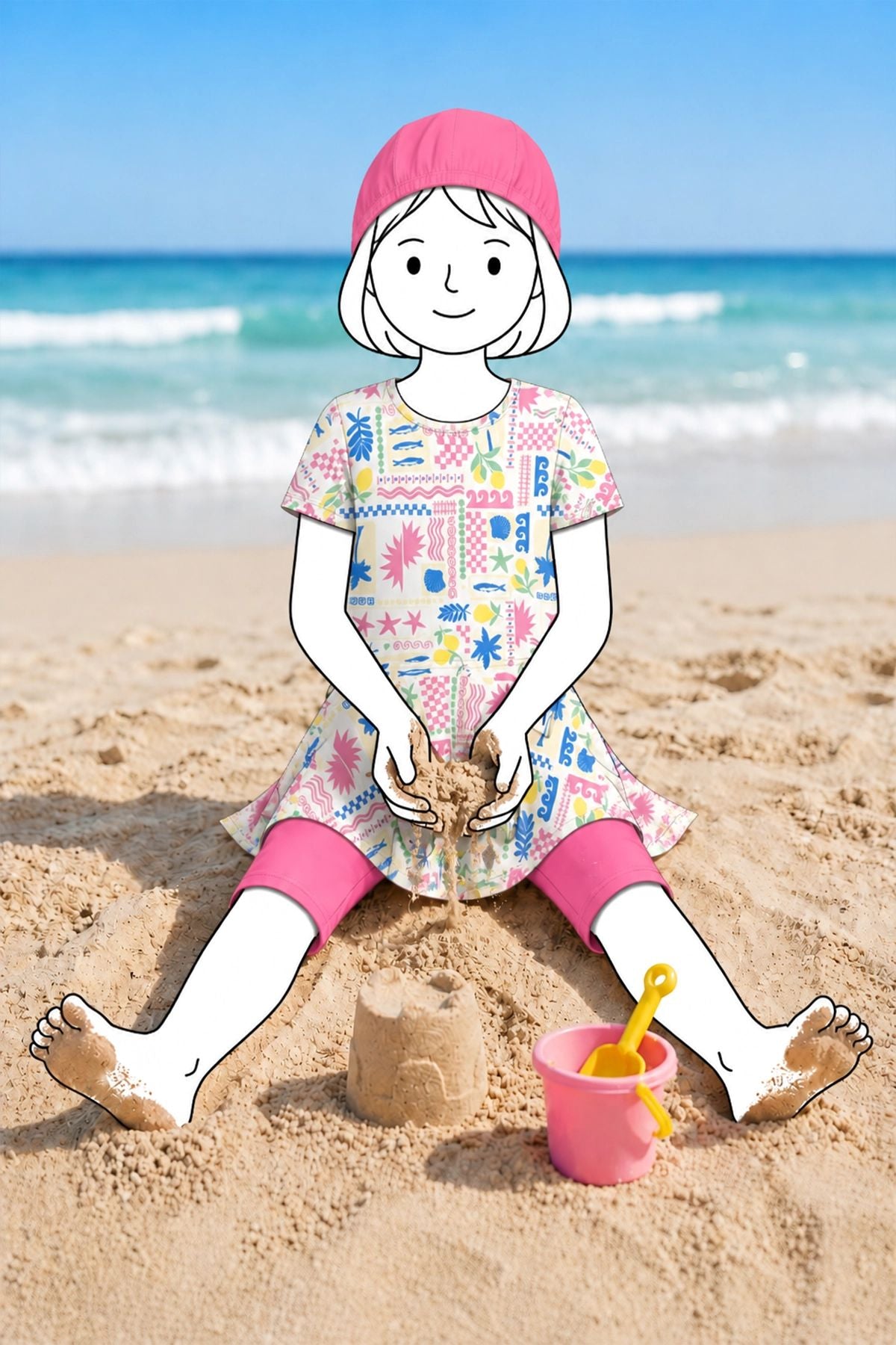 Tropic Fun Kız Çocuk Boneli Deniz Takımı – Hediyeli