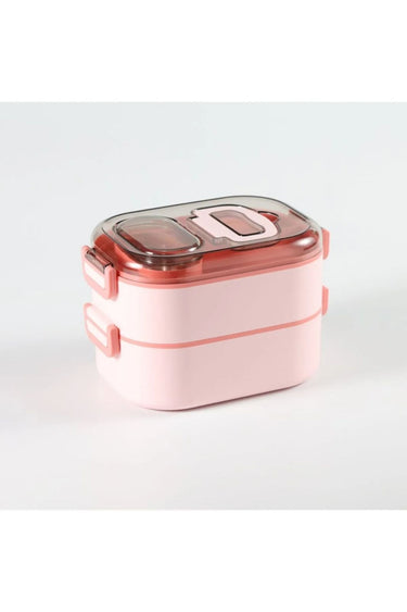 Vagonlife 1000 ml Lunchbox Çift Katlı 3 Bölmeli Çelik Sefer Tası - Yemek Kutusu - Beslenme Kabı
