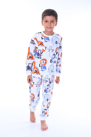 Work Machines Dino Desenli Erkek Pijama Takımı