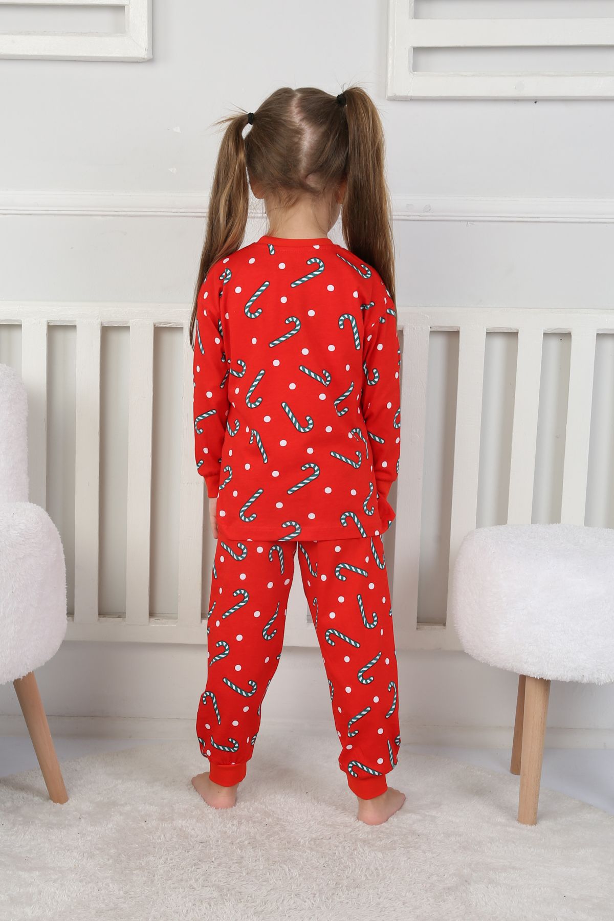 Sevimli Kardan Adam-Penguen Desenli %100 Pamuk Unisex Çocuk Pijama Takımı